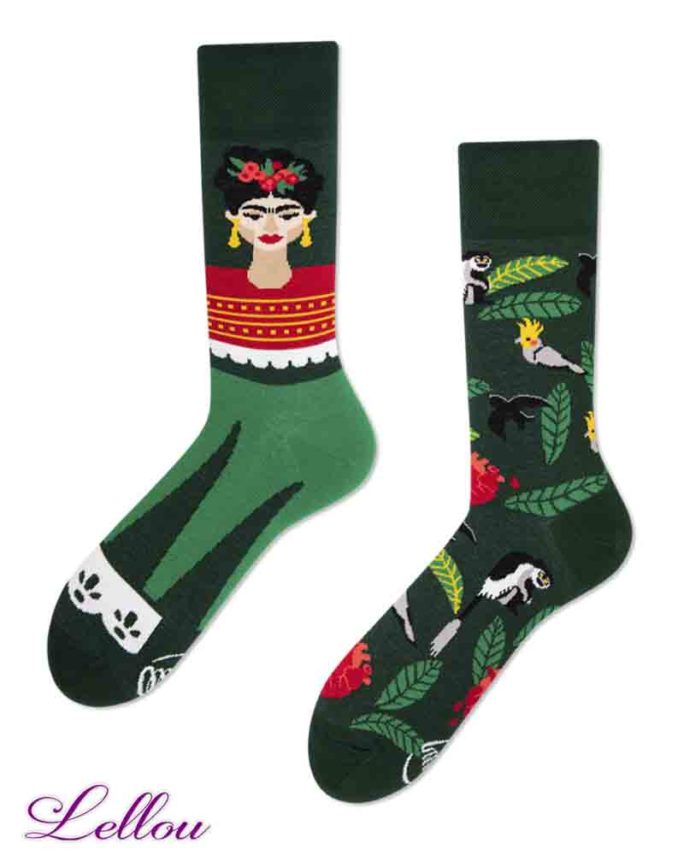 Chaussettes dépareillées Frida amusantes et drôles