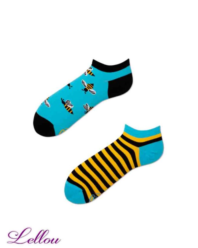 Chaussettes Socquettes Abeilles dépareillées - BEEBEE low, drôles. La vie est trop courte pour des chaussettes ennuyeuses! Production Europe