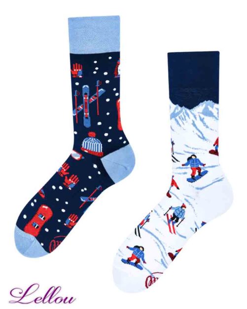 Chaussettes Dépareillées Ski ALPSKI regular Socks amusantes et drôles. La vie est trop courte pour des chaussettes ennuyeuses! Europe