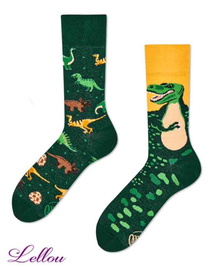 Chaussettes dépareillées Dinosaure amusantes et drôles. La vie est trop courte pour des chaussettes ennuyeuses! Production Europe