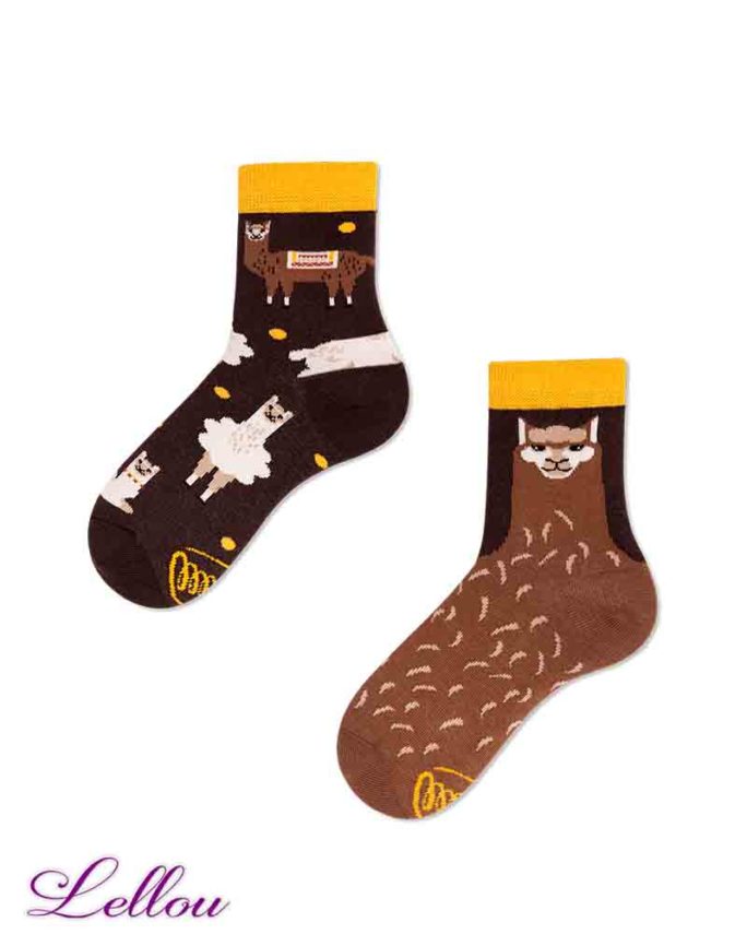 Chaussettes dépareillées Enfant Alpaga en coton amusantes et drôles
